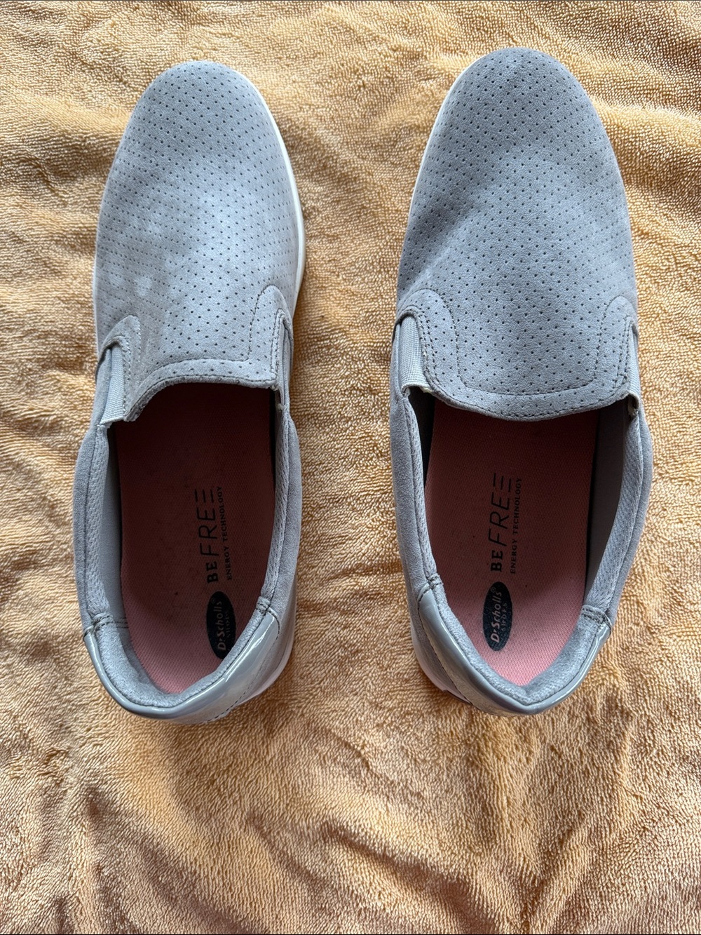 Dr. Scholl's Light Gray Slip-On Perforated Women's Loafers
